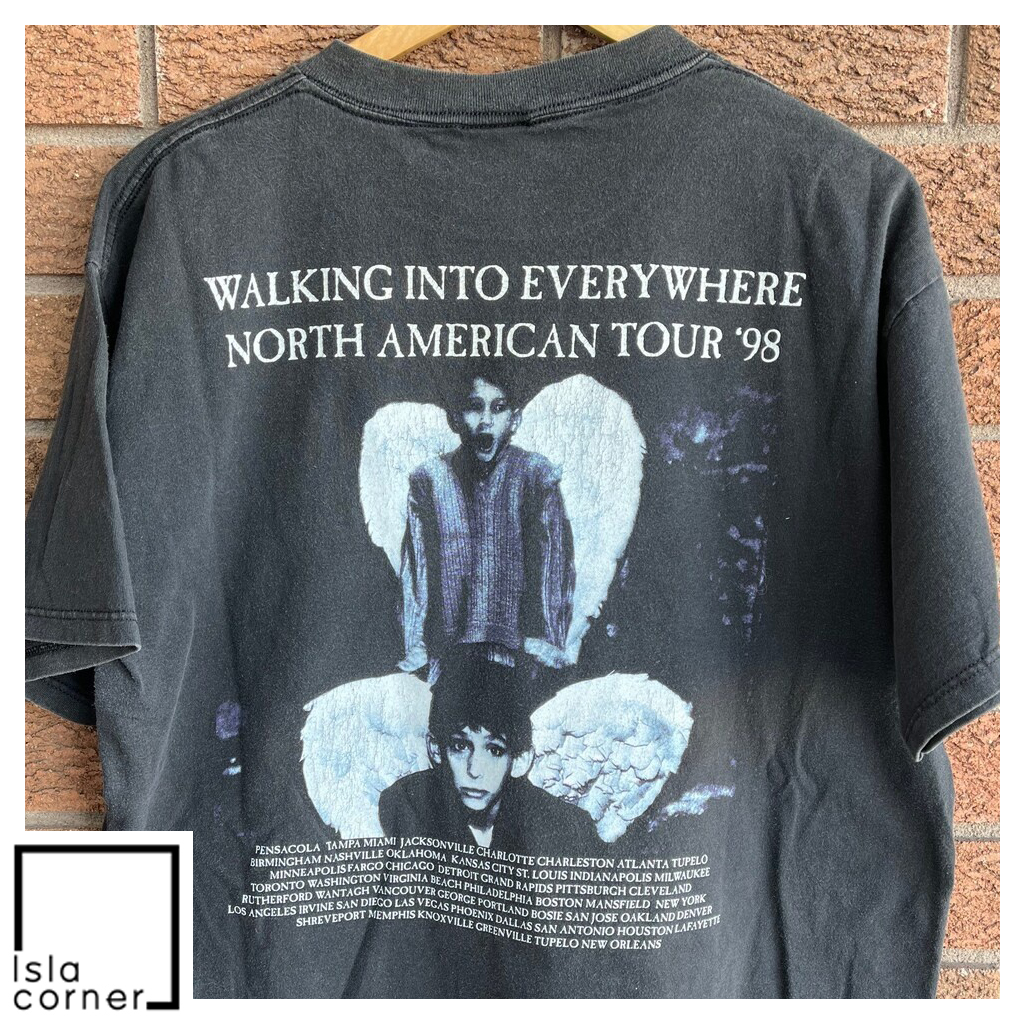 Vintage Jimmy Page & Robert Plant Walking into Everywhere 1998 Tour Shirt BAck Vintage Jimmy Page & Robert Plant Walking into Everywhere 1998 Tour Shirt BAck