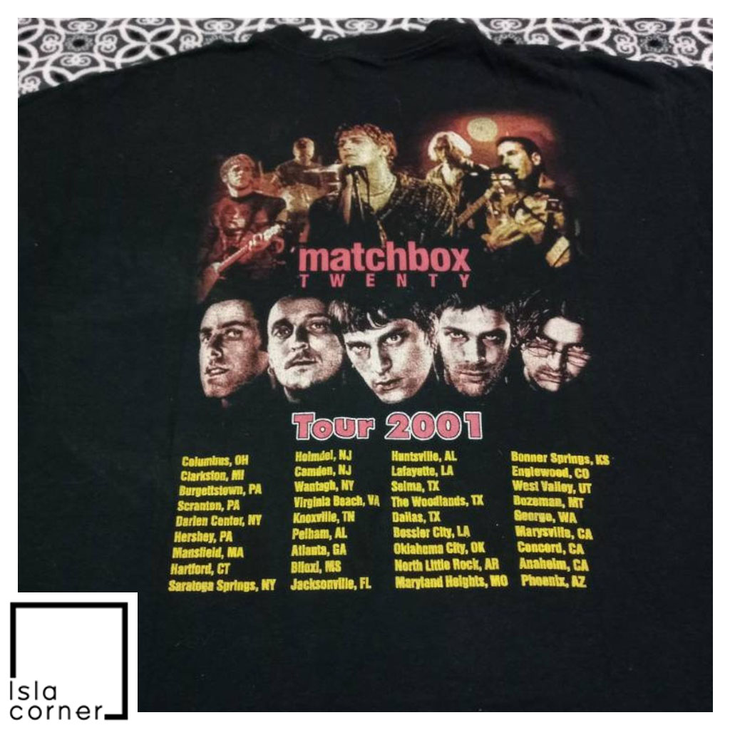 Vintage Matchbox 20 Matchbox Twenty Tour 2001 2 SIDED Shirt Back Vintage Matchbox 20 Matchbox Twenty Tour 2001 2 SIDED Shirt Back