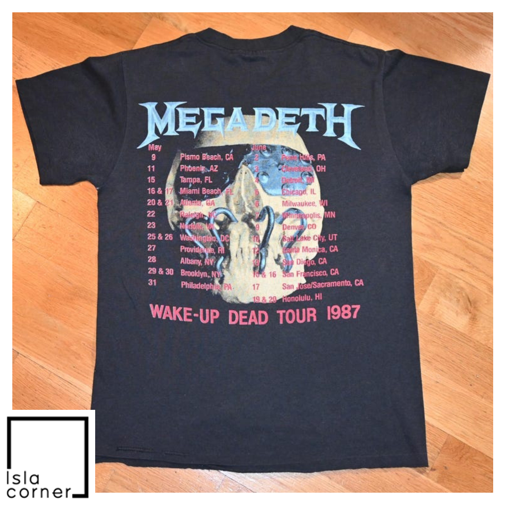 Vintage Megadeth Wake Up Dead 1987 Tour Shirt Back Vintage Megadeth Wake Up Dead 1987 Tour Shirt Back