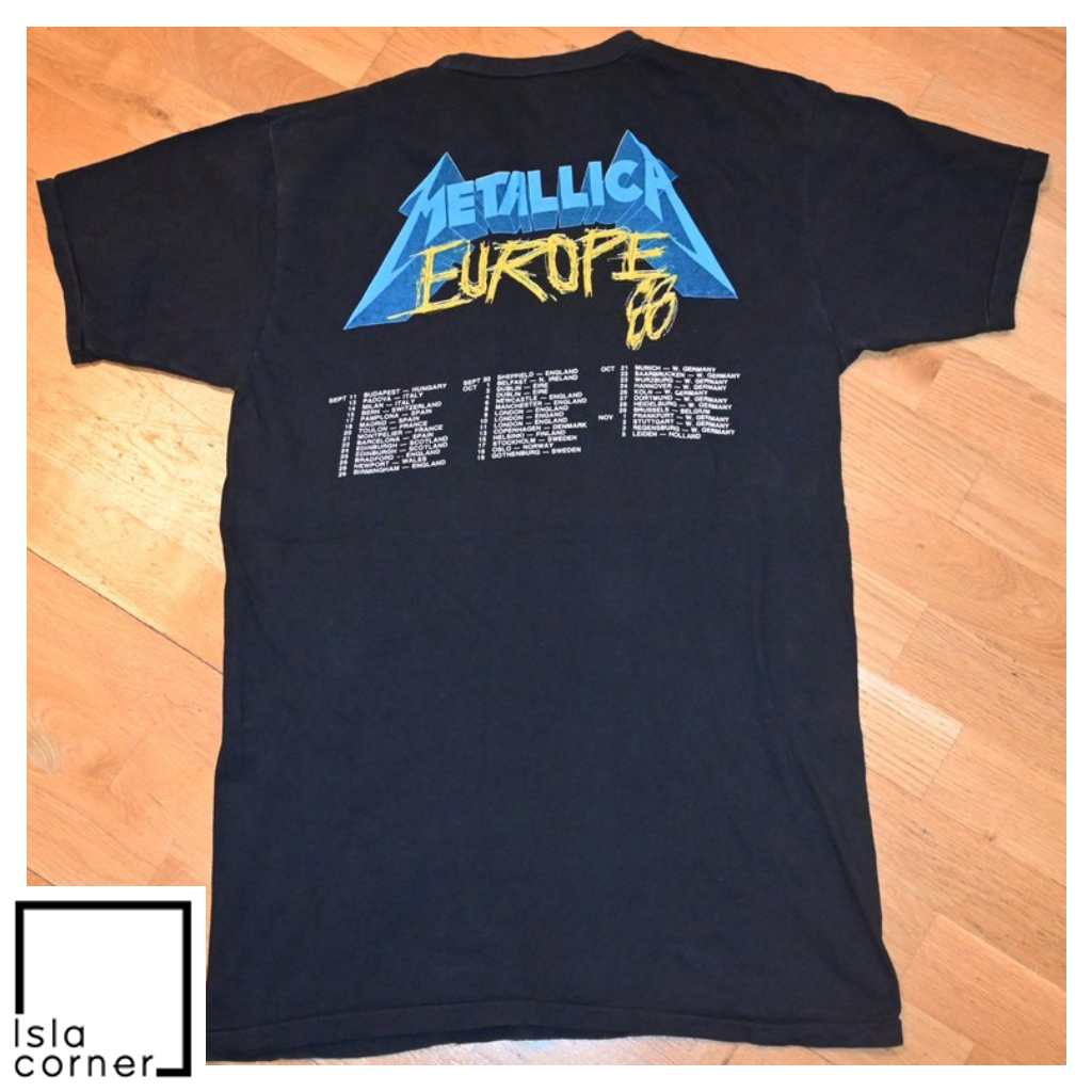 Vintage Metallica And Justice For All European Tour 1988 Shirt Back Vintage Metallica And Justice For All European Tour 1988 Shirt Back