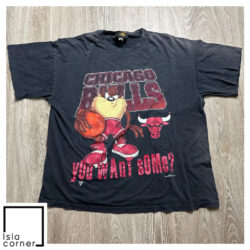 Vintage NBA Chicago Bulls 1997 Taz Looney Tunes You Want Some Shirt