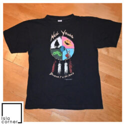 Vintage Neil Young 1993 World Tour 2 SIDED Shirt Front