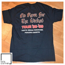 Vintage Ozzy Osbourne No Rest For The Wicked 1988 89 Japan Tour Shirt Back