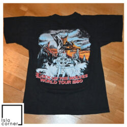 Vintage Ronnie James Dio 1990 Lock Up The Wolves Tour Shirt Back