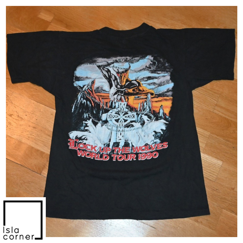 Vintage Ronnie James Dio 1990 Lock Up The Wolves Tour Shirt Back Vintage Ronnie James Dio 1990 Lock Up The Wolves Tour Shirt Back