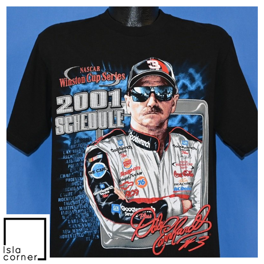 Vintage Y2K Dale Earnhardt 2001 NASCAR Racing T Shirt Front Vintage Y2K Dale Earnhardt 2001 NASCAR Racing T Shirt Front