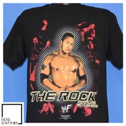 Vintage Y2K Dwayne The Rock Johnson Says WWF T Shirt Front