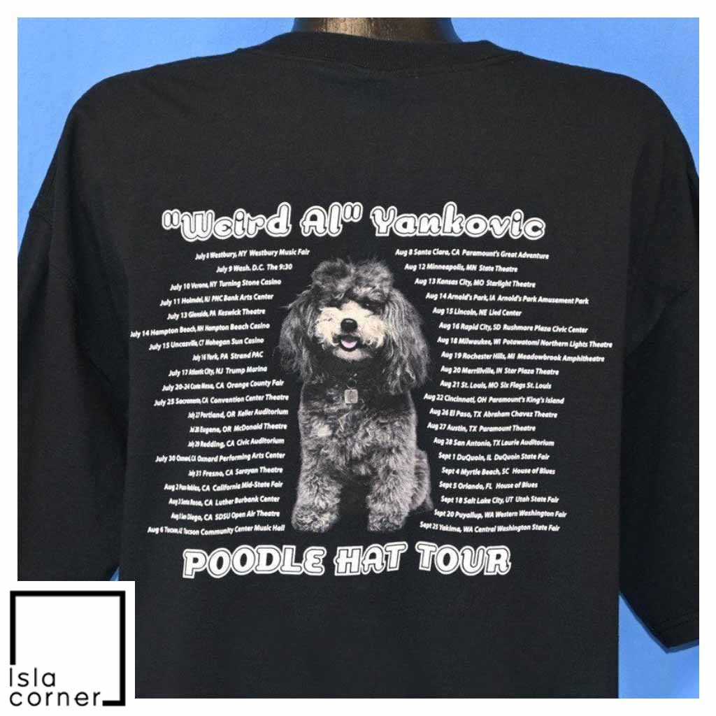 Vintage Y2K Weird Al Yankovic Poodle Hat Album Tour T Shirt Back Vintage Y2K Weird Al Yankovic Poodle Hat Album Tour T Shirt Back