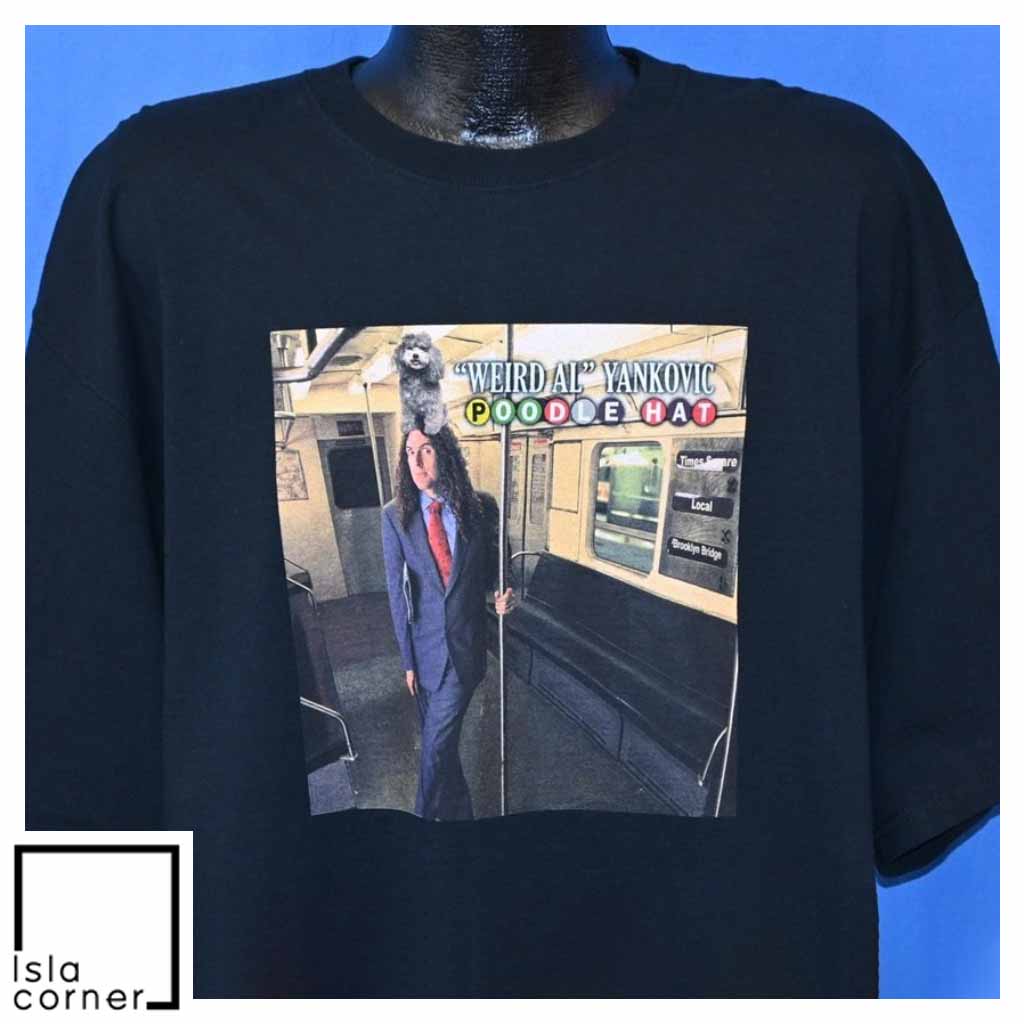 Vintage Y2K Weird Al Yankovic Poodle Hat Album Tour T Shirt Front Vintage Y2K Weird Al Yankovic Poodle Hat Album Tour T Shirt Front